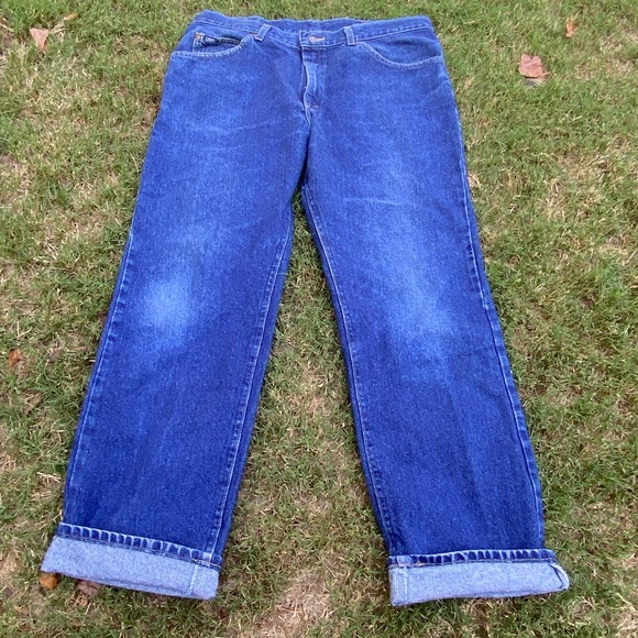 Vintage 90s Lee Jeans | Size 18W-20W | 38” Waist x 32” Inseam | Long Mom Jeans - Picture 3 of 16